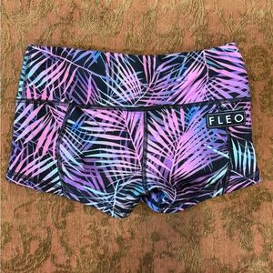 Colorful print Fleo workout shorts. Size small.